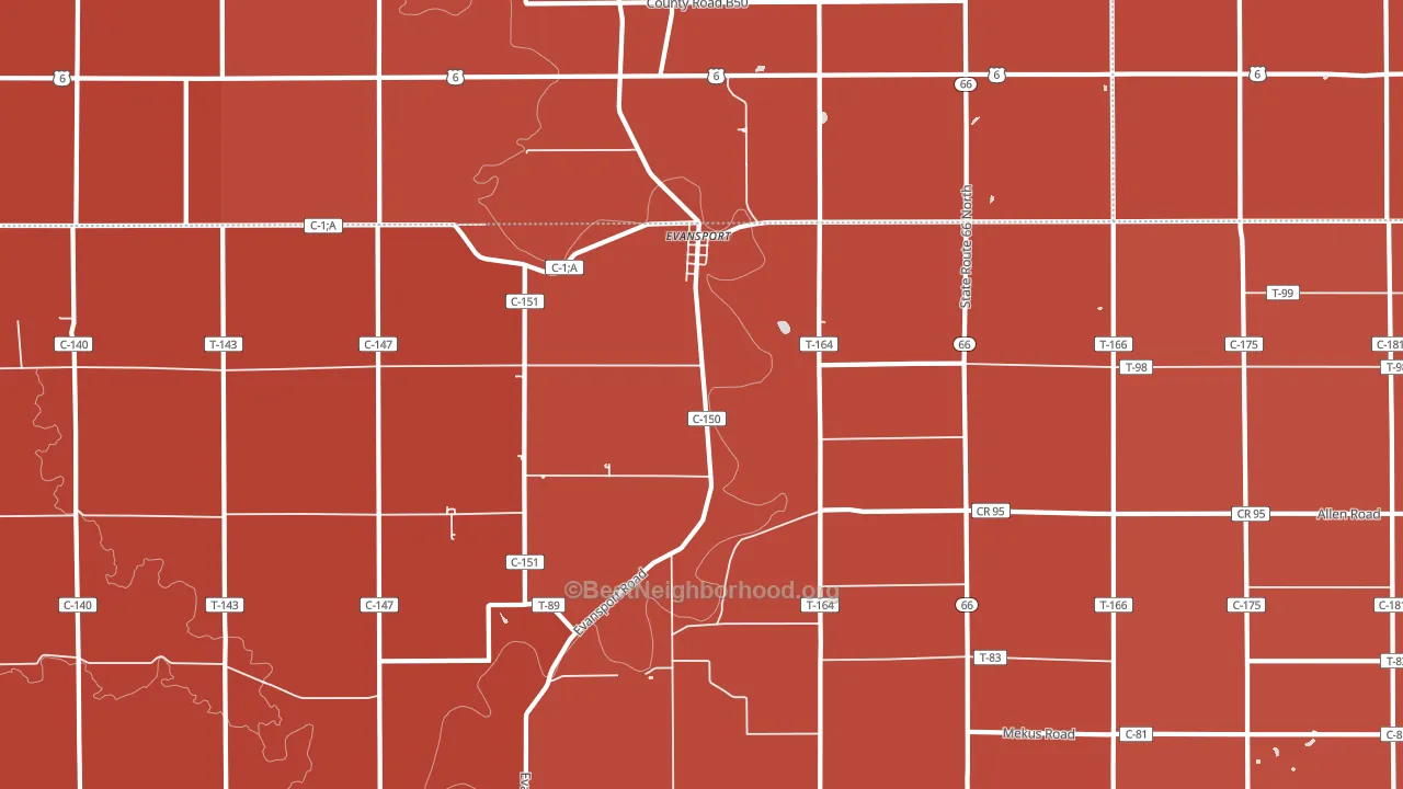 Evansport, OH block-group political-lean map