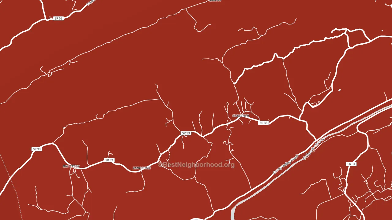 Evanston, TN block-group political-lean map