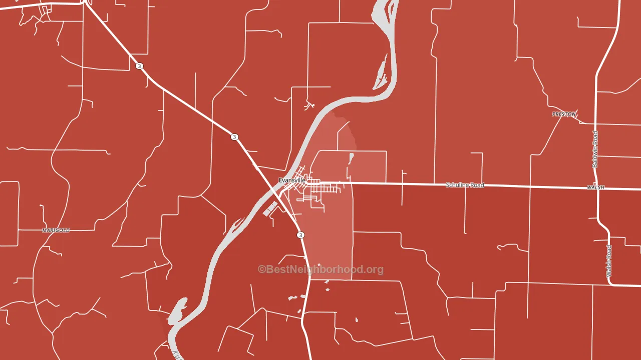 Evansville, IL block-group political-lean map