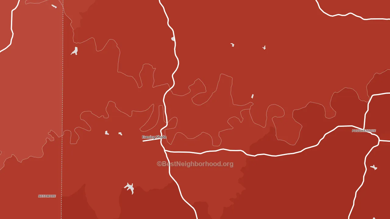 Evening Shade, AR block-group political-lean map