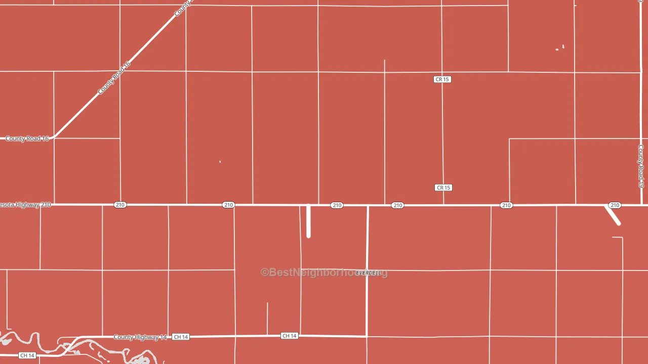Everdell, MN block-group political-lean map