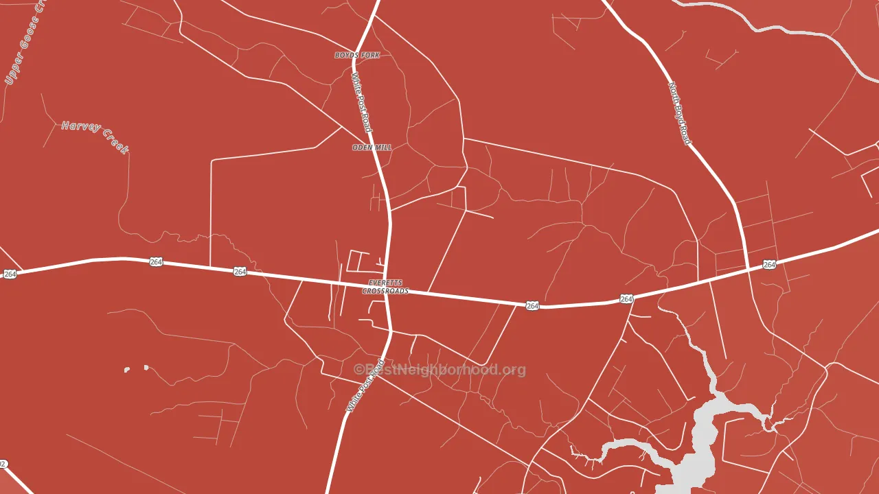 Everetts Crossroads, NC block-group political-lean map