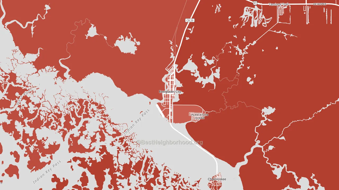 Everglades, FL block-group political-lean map