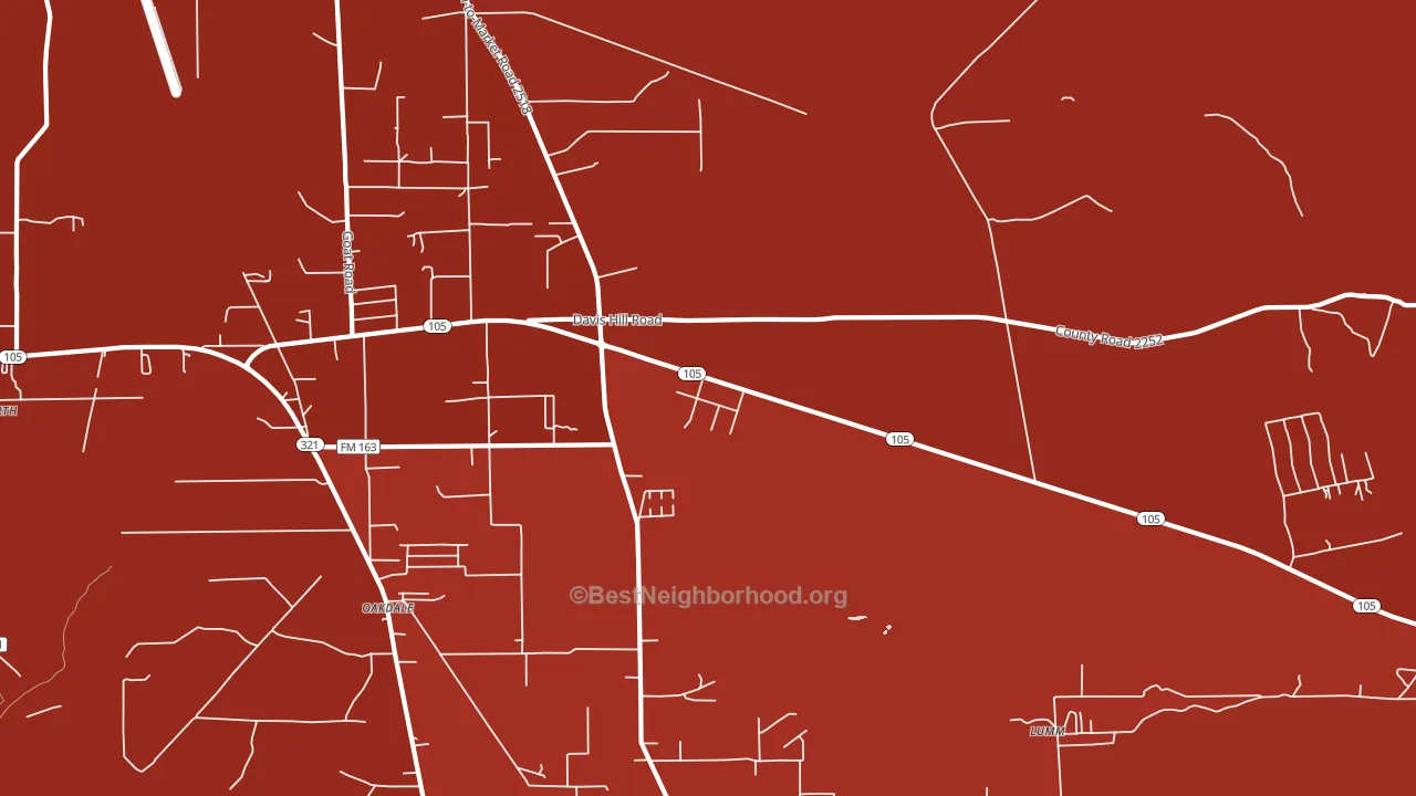 Evergreen, TX block-group political-lean map