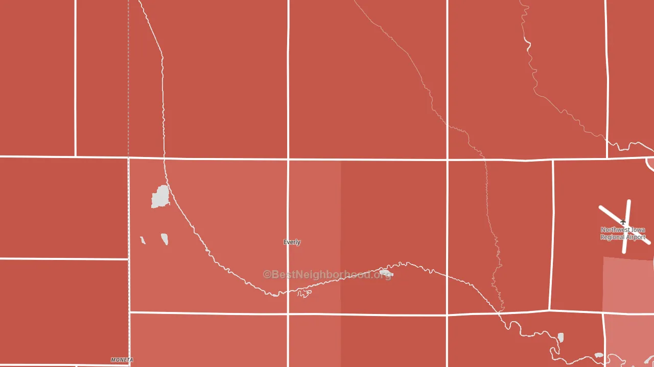 Everly, IA block-group political-lean map