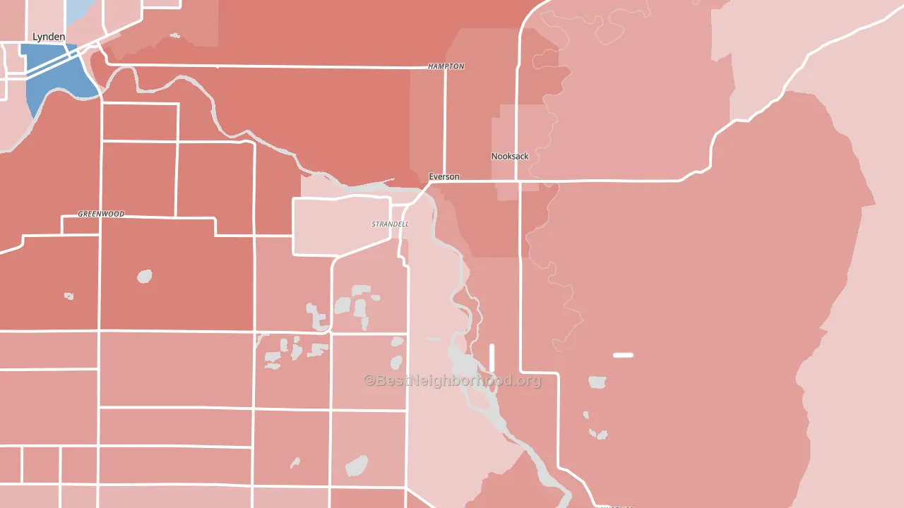 Everson, WA block-group political-lean map