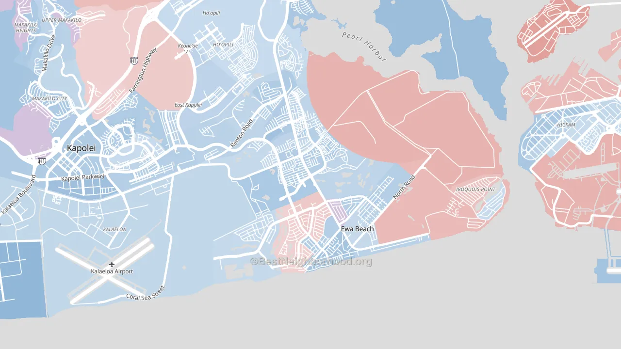 Ewa Beach, HI block-group political-lean map