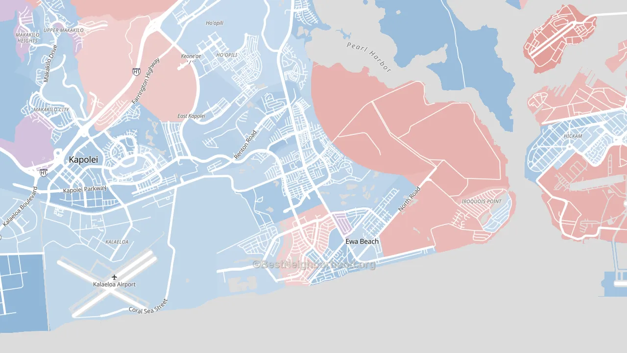 Ewa, Ewa Beach, HI block-group political-lean map