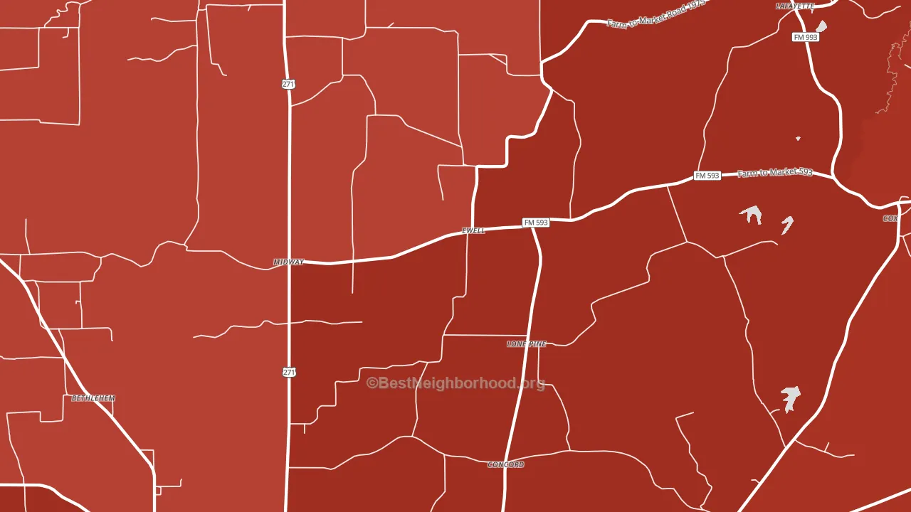 Ewell, TX block-group political-lean map