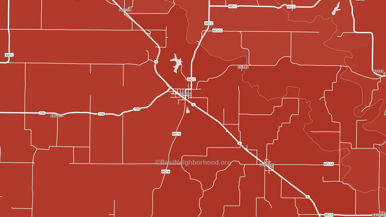 Ewing, MO block-group political-lean map