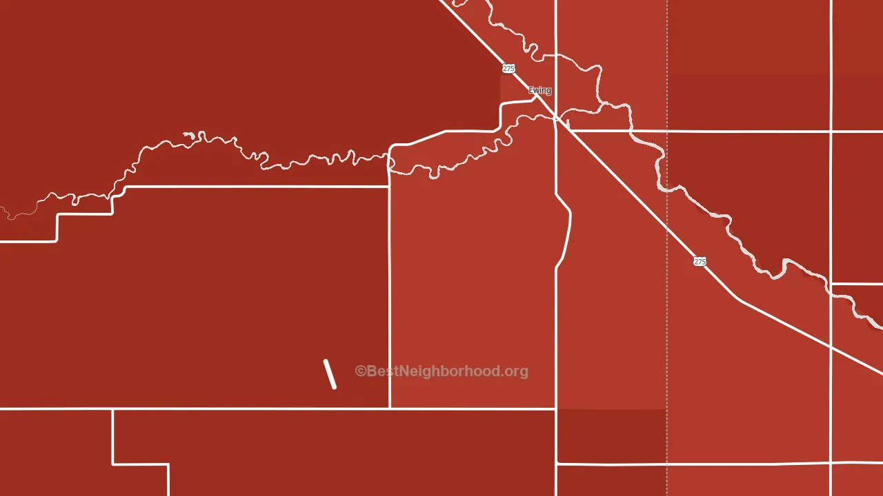 Ewing, NE block-group political-lean map