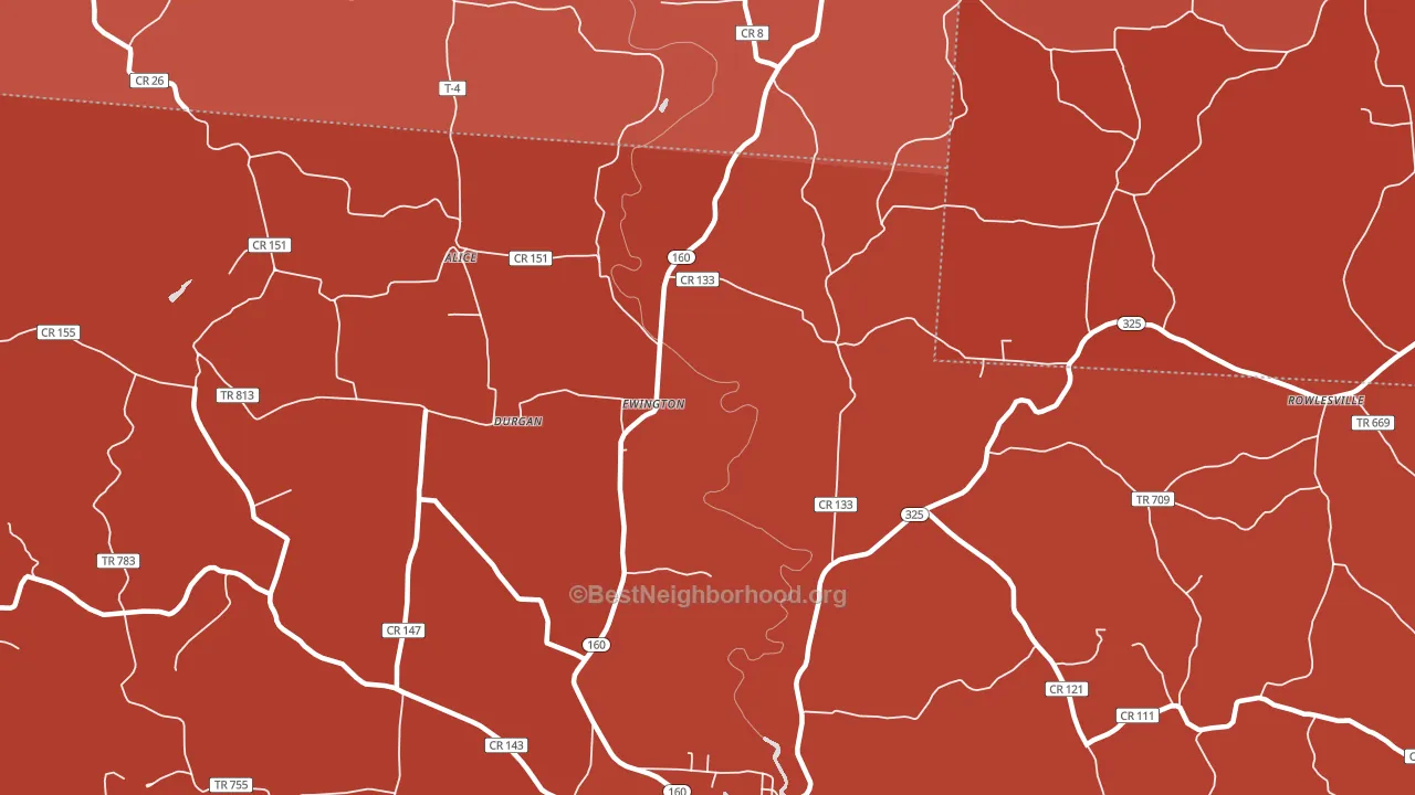 Ewington, OH block-group political-lean map