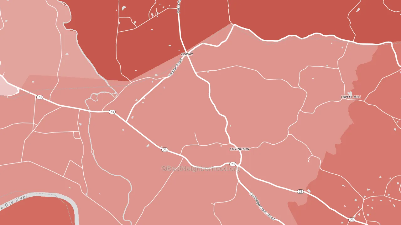 Ex-Way, NC block-group political-lean map