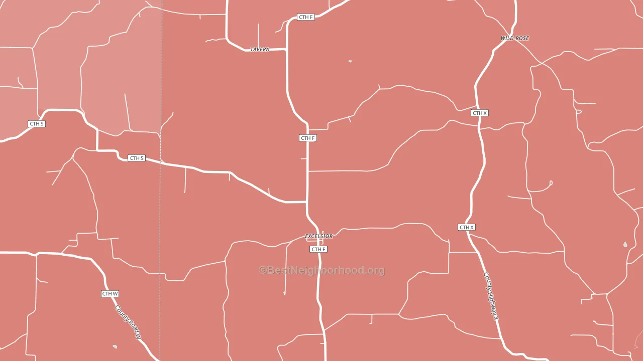 Excelsior, WI block-group political-lean map