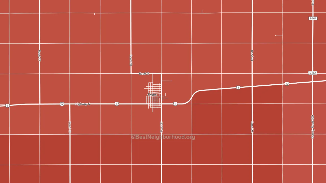 Exeter, NE block-group political-lean map