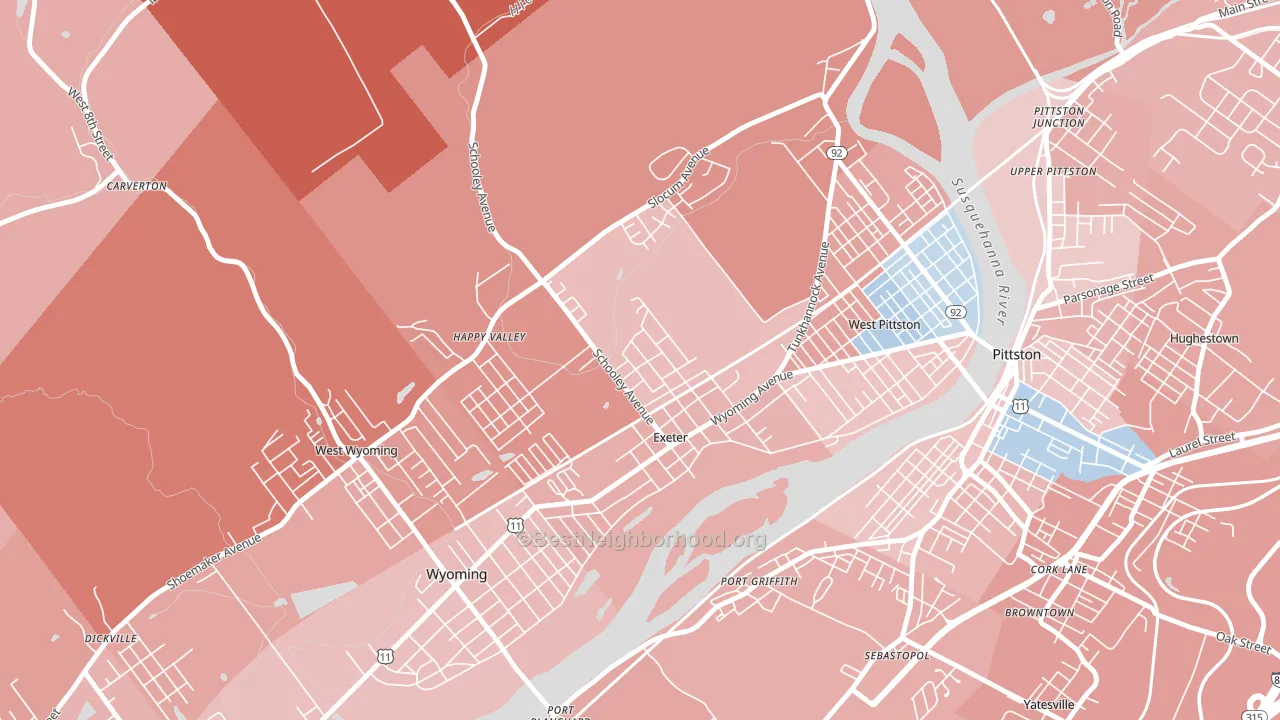 Exeter, PA block-group political-lean map