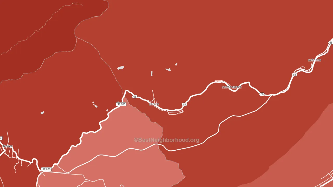 Exeter, VA block-group political-lean map
