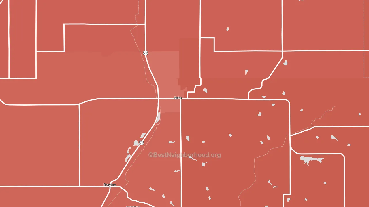 Exira, IA block-group political-lean map