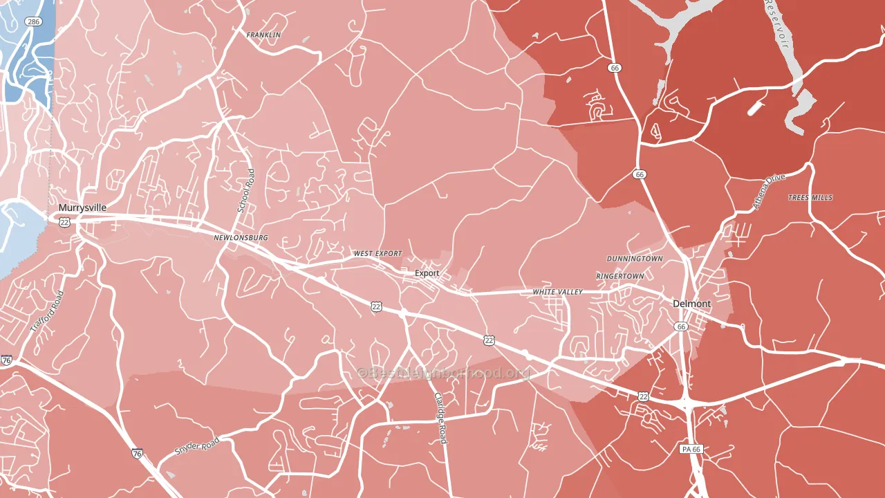Export, PA block-group political-lean map