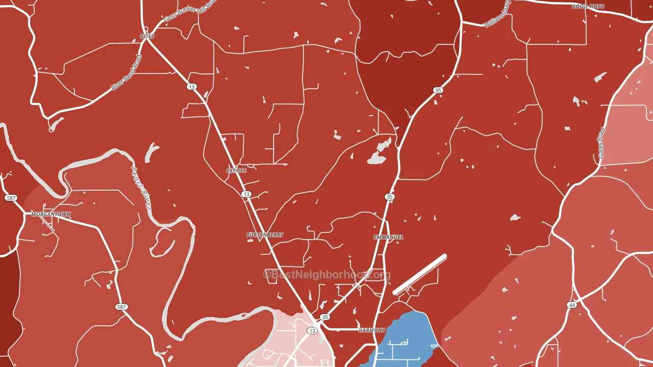 Expose, MS block-group political-lean map