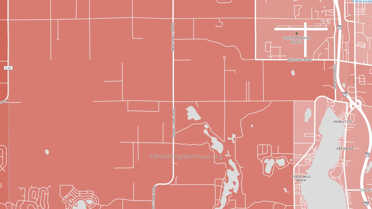 Eyedylwild Beach, MI block-group political-lean map