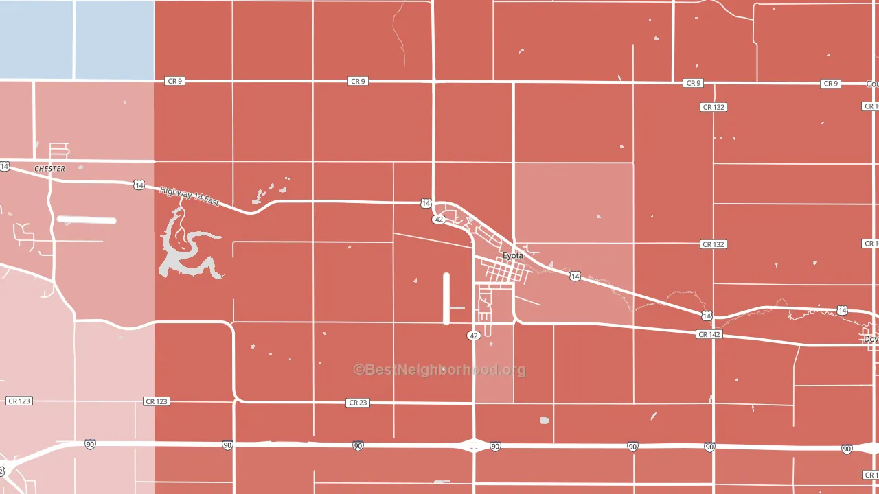 Eyota, MN block-group political-lean map