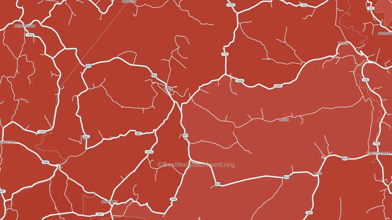 Ezel, KY block-group political-lean map
