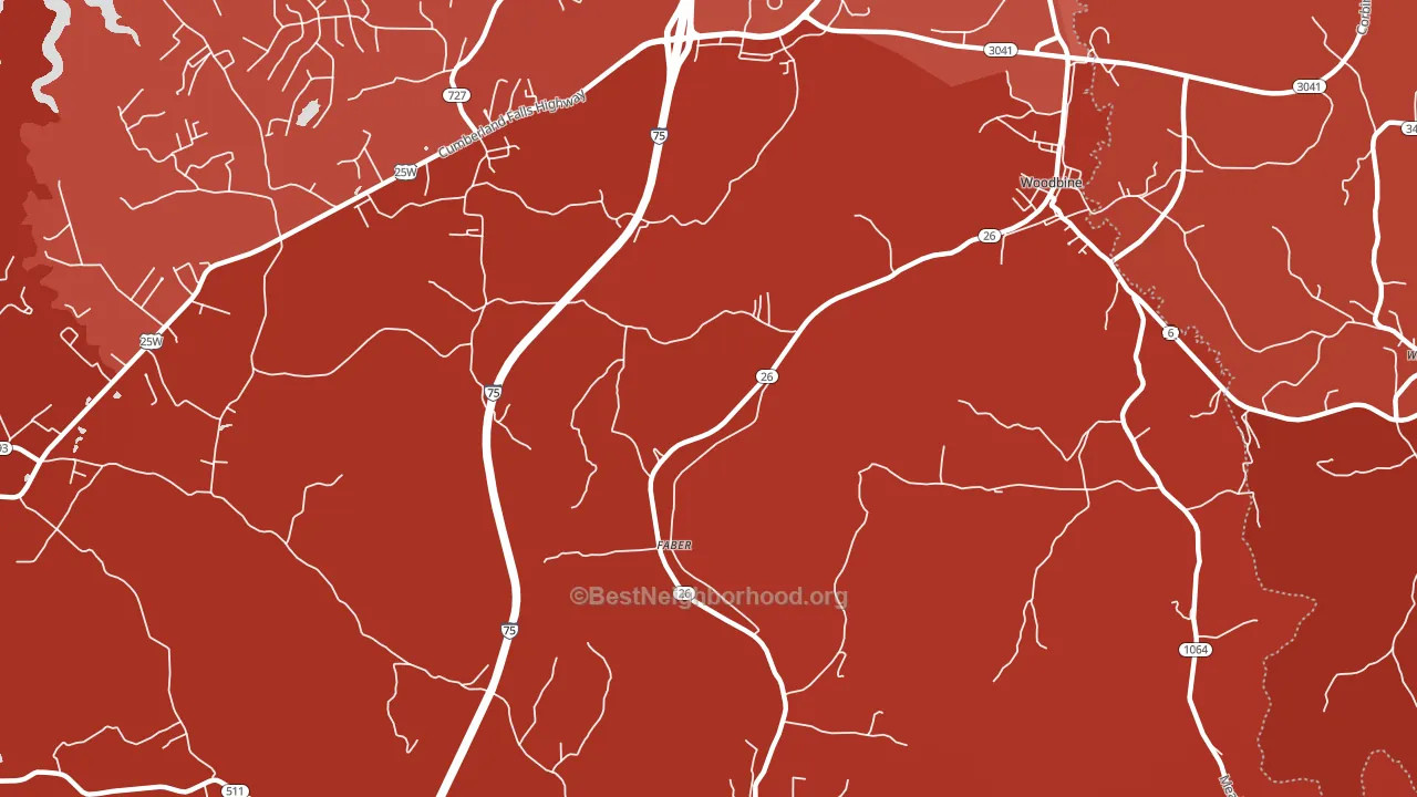 Faber, KY block-group political-lean map