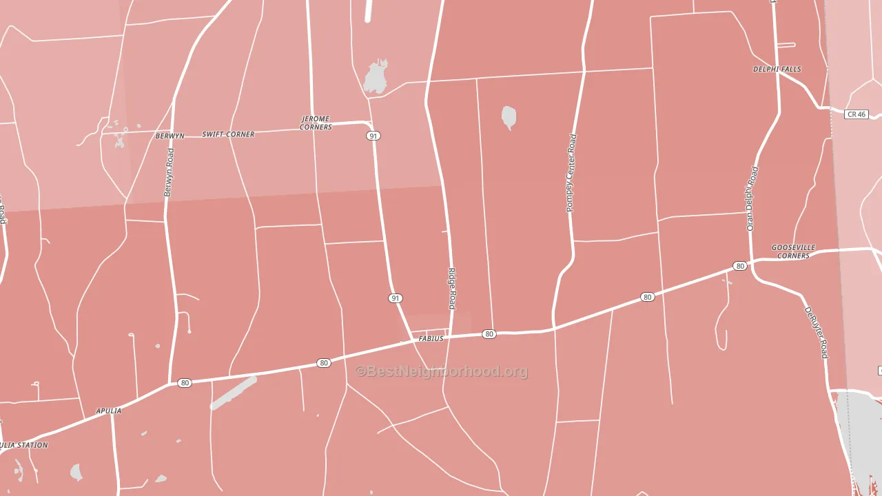 Fabius, NY block-group political-lean map