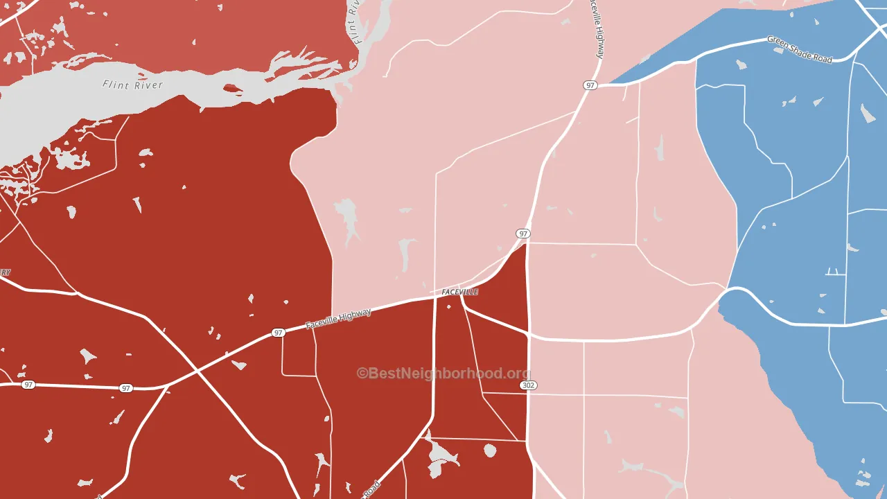 Faceville, GA block-group political-lean map
