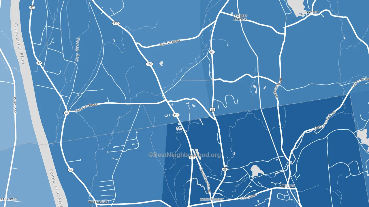 Factory Hollow, MA block-group political-lean map