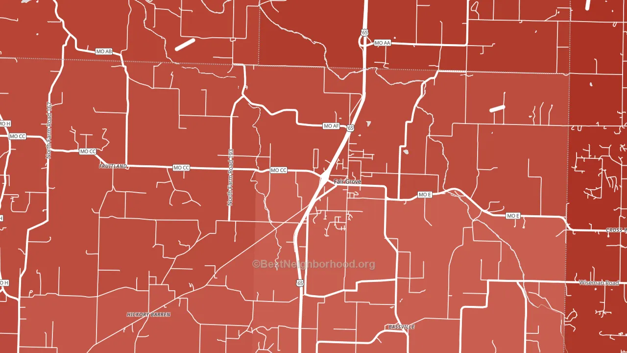 Fair Grove, MO block-group political-lean map