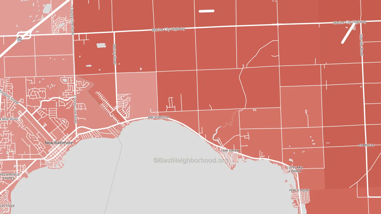 Fair Haven, MI block-group political-lean map