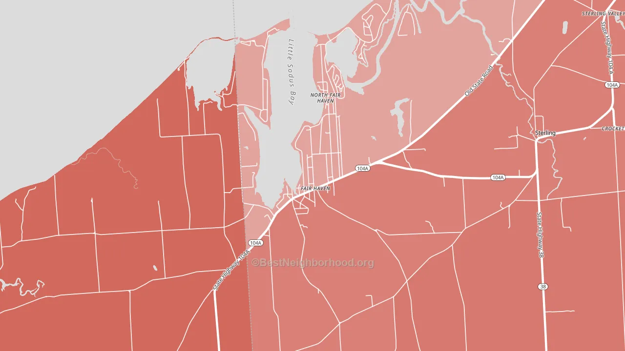 Fair Haven, NY block-group political-lean map