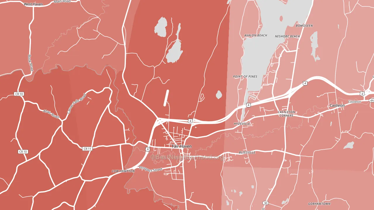 Fair Haven, VT block-group political-lean map