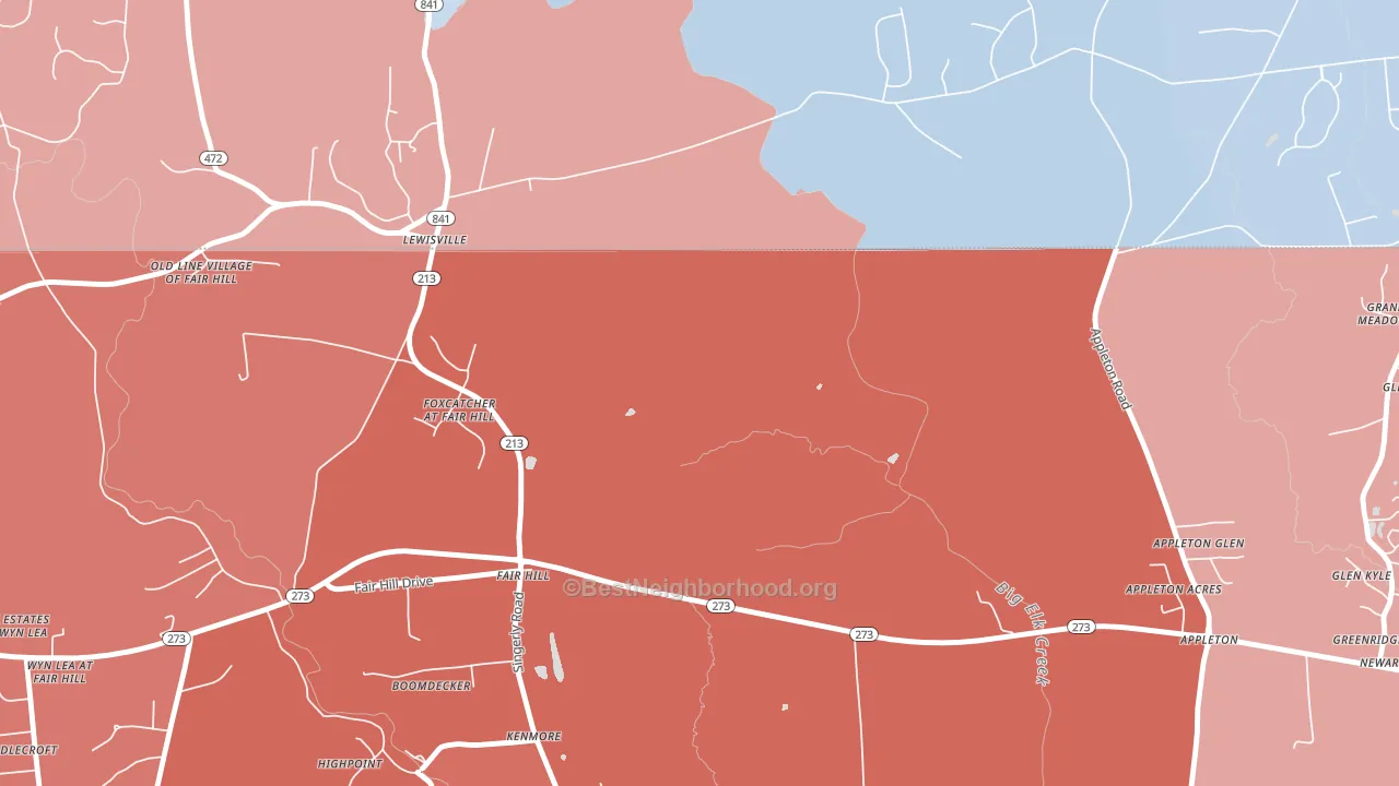 Fair Hill, MD block-group political-lean map