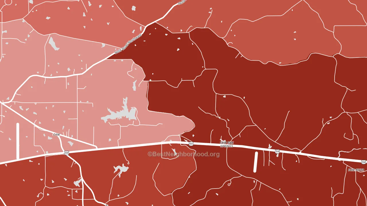 Fair Oak Springs, MS block-group political-lean map