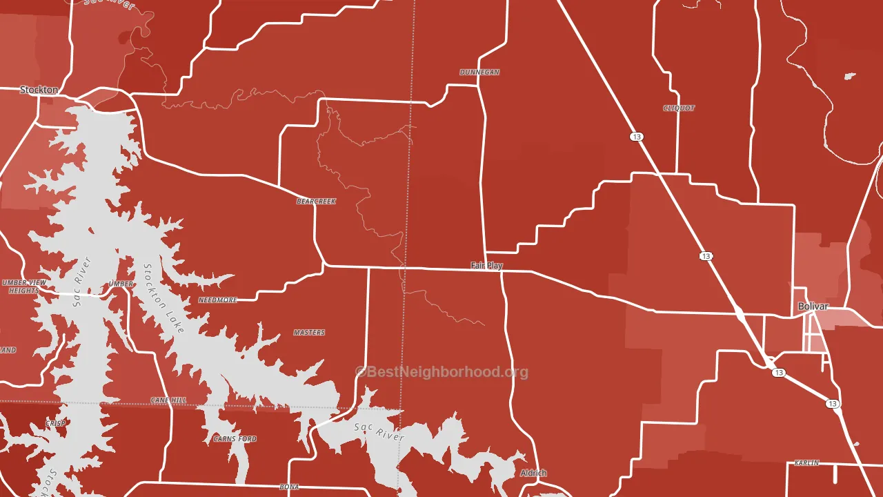 Fair Play, MO block-group political-lean map