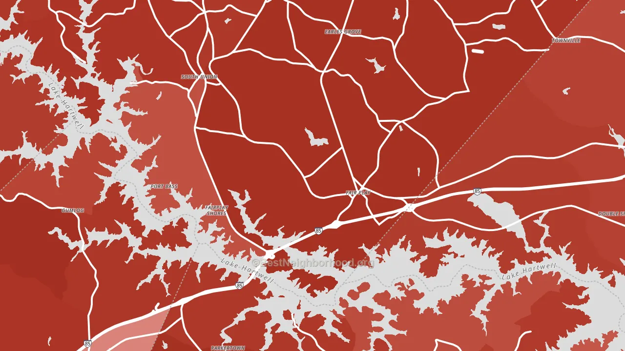 Fair Play, SC block-group political-lean map