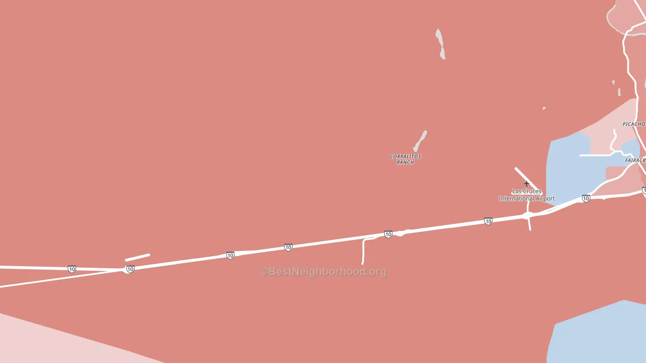 Fairacres, NM block-group political-lean map