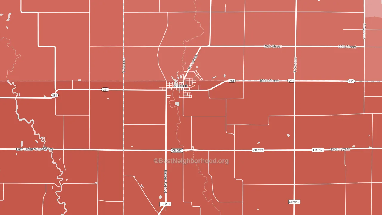Fairbank, IA block-group political-lean map
