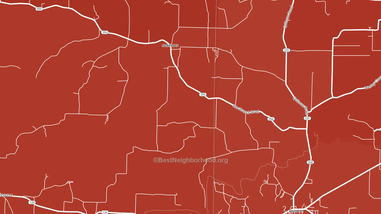 Fairbanks, AR block-group political-lean map