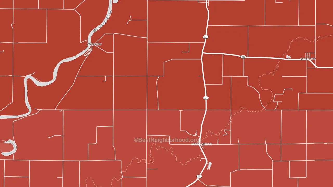 Fairbanks, IN block-group political-lean map