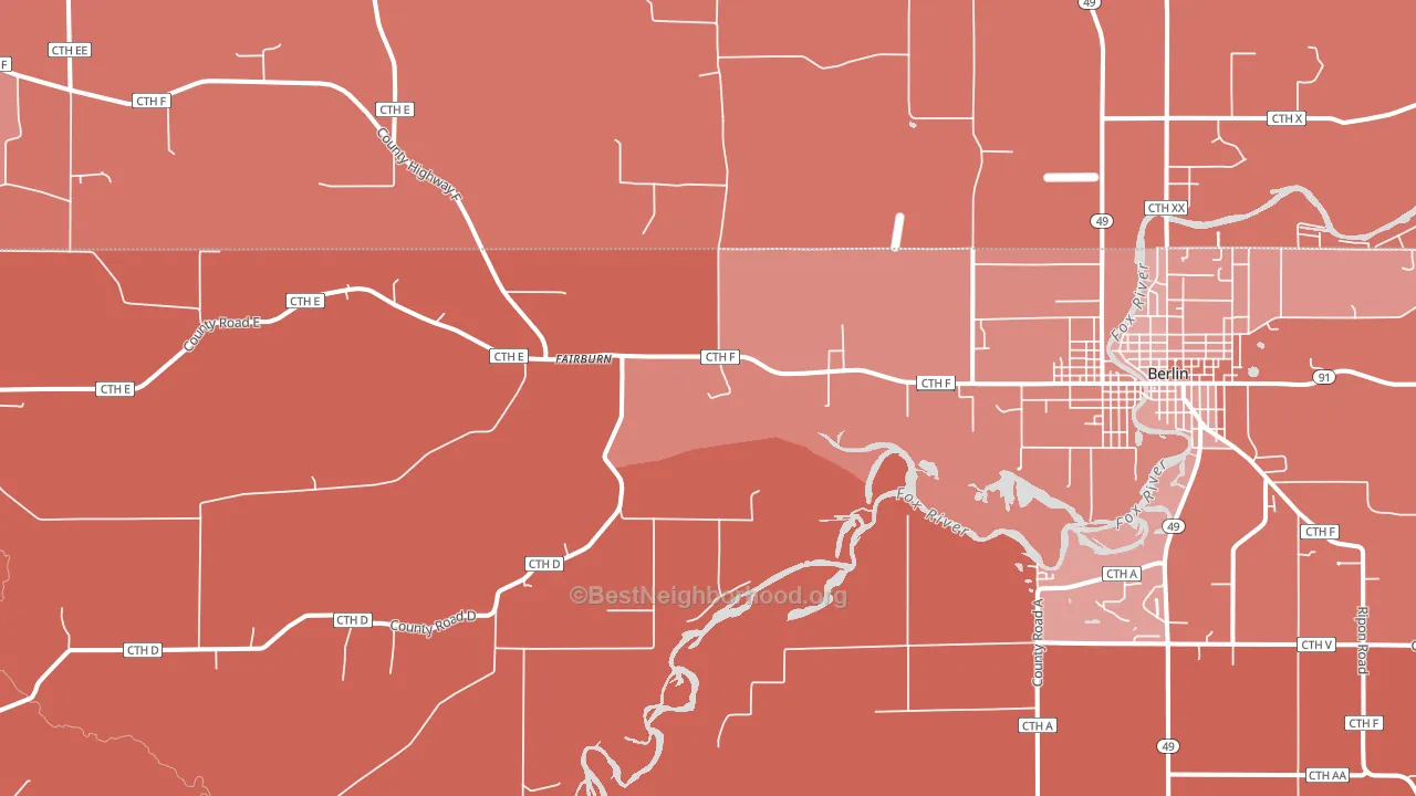 Fairburn, WI block-group political-lean map