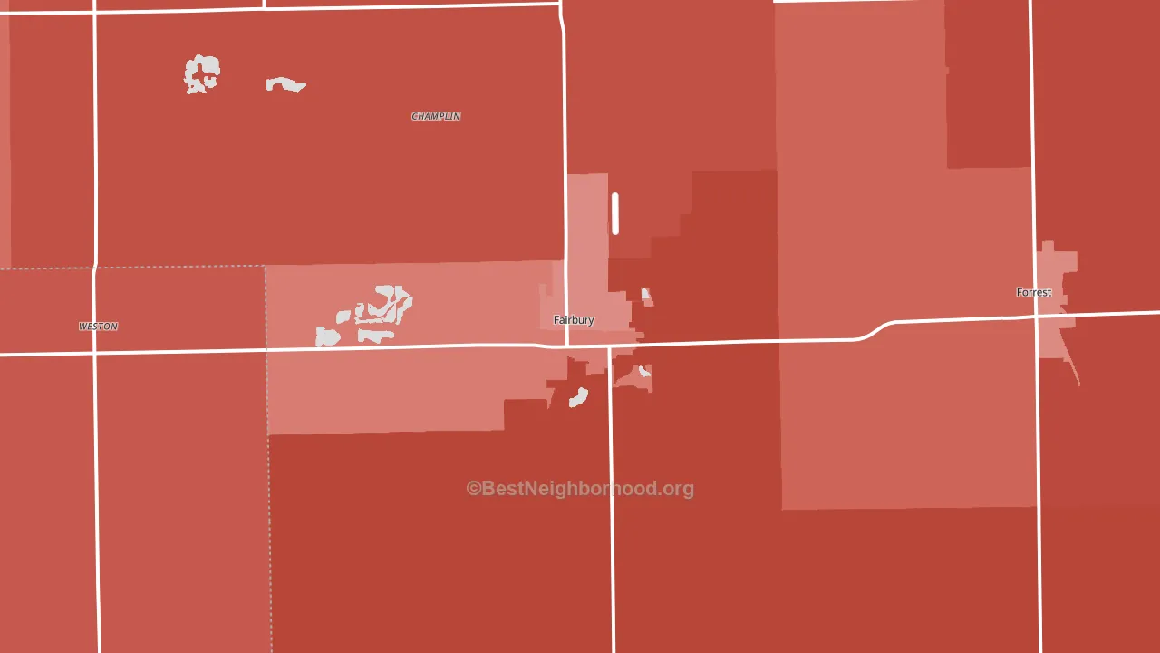 Fairbury, IL block-group political-lean map