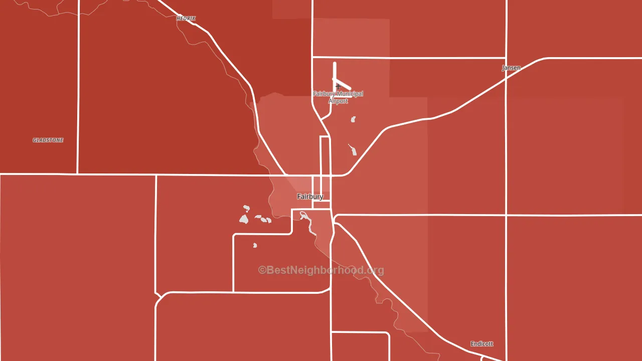Fairbury, NE block-group political-lean map