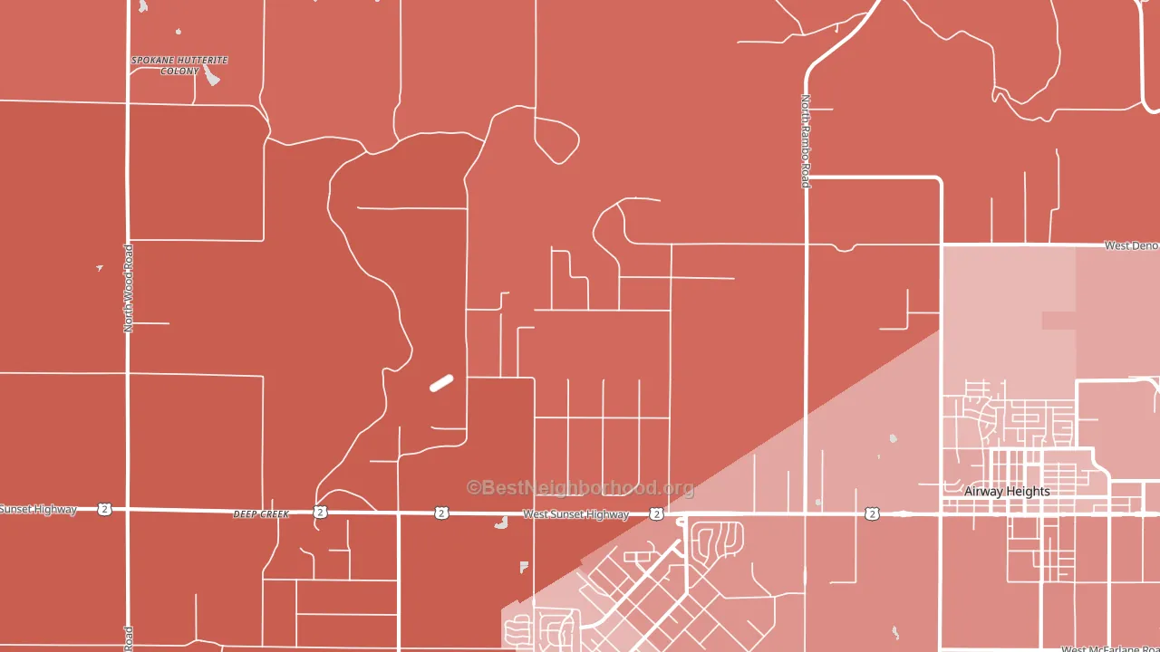Fairchild Air Force Base, WA block-group political-lean map