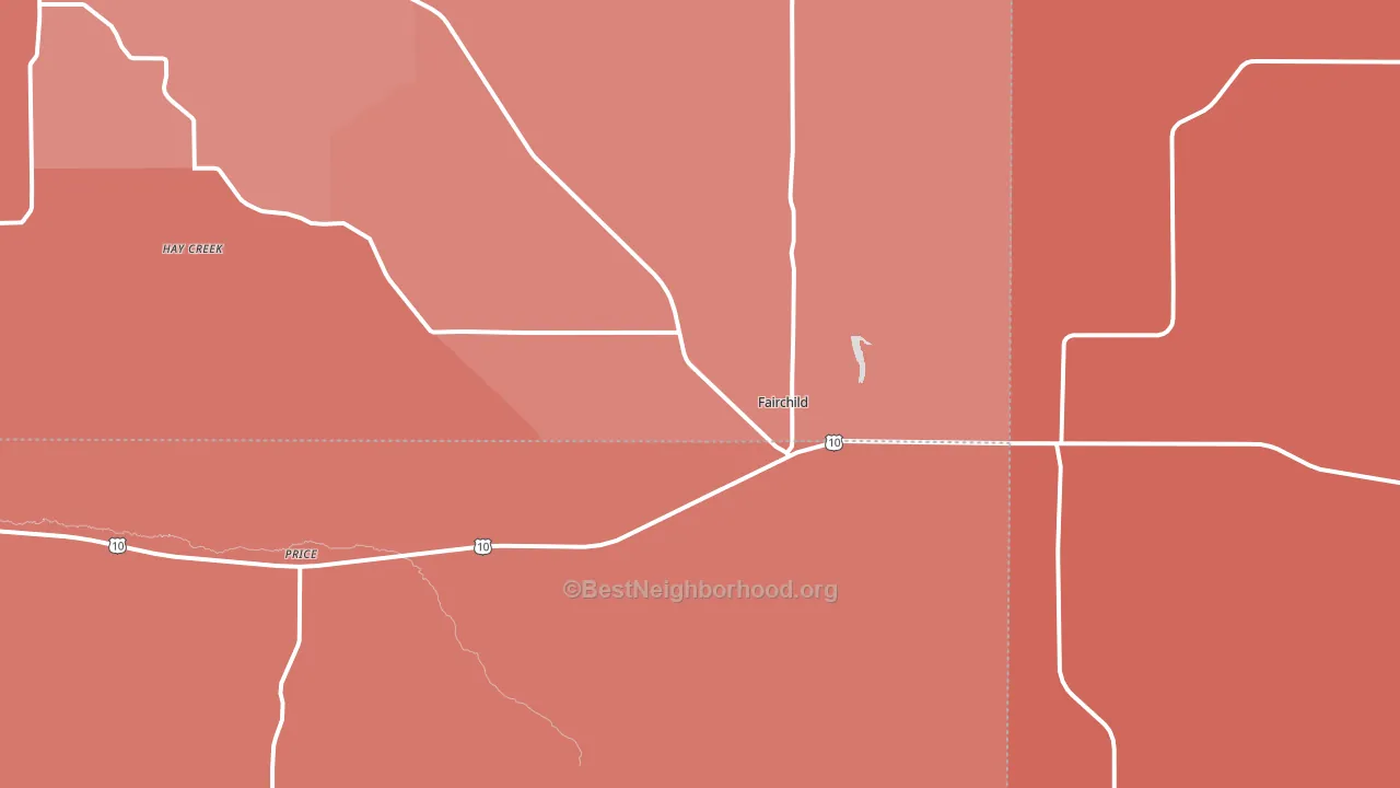 Fairchild, WI block-group political-lean map