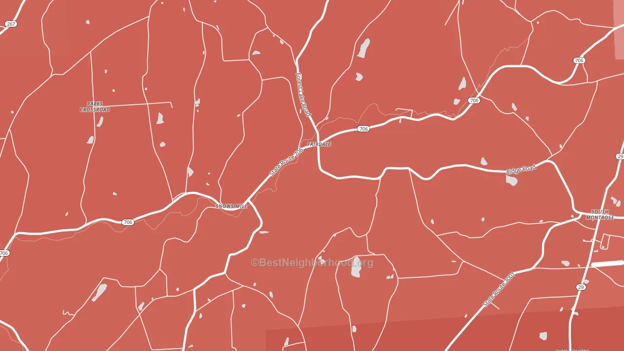 Fairdale, PA block-group political-lean map
