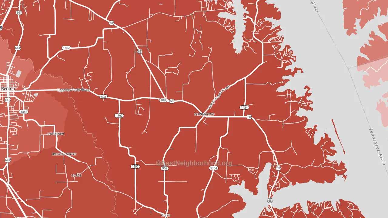 Fairdealing, KY block-group political-lean map